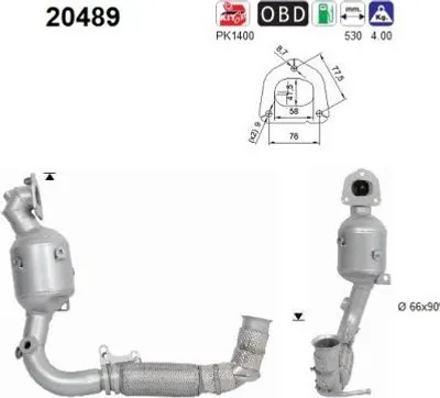 Produktbild von AS Katalysator Kat für FORD Fiesta Mk7 Schrägheck Euro 6 20489
