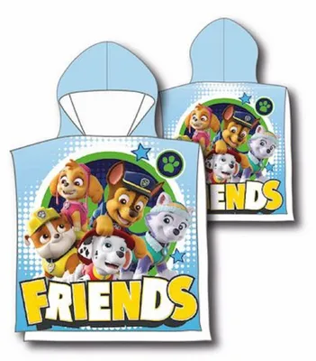 Produktbild von Paw Patrol Kinder Poncho Kapuze Duschtuch Badetuch Strandtuch  50x115cm