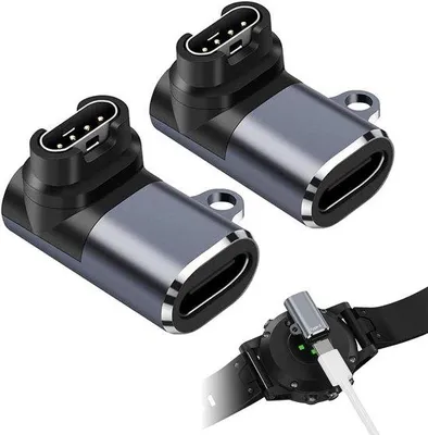 Image de Chargeur USB-C pour montres - Câble à 90 degrés et adaptateur, compatible avec les montres