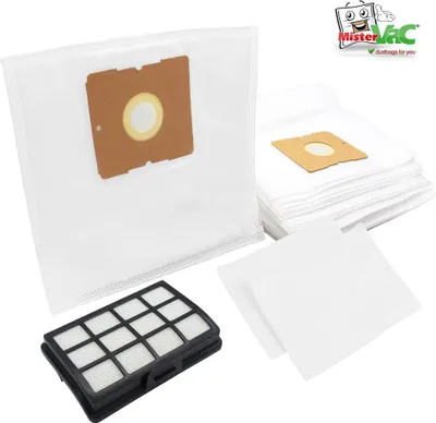 Produktbild von MisterVac 20 Stück Staubsaugerbeutel + Filter kompatibel mit GUTFELS BP 8101 sw