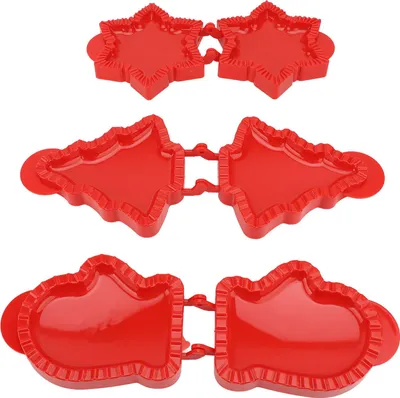 Obrázek produktu pro 3ks kapesní koláč Sněhová vločka Rukavice Xmas Tree Shape Press Dough Presser Pocket Pie Maker Set for Xmas Party Baking