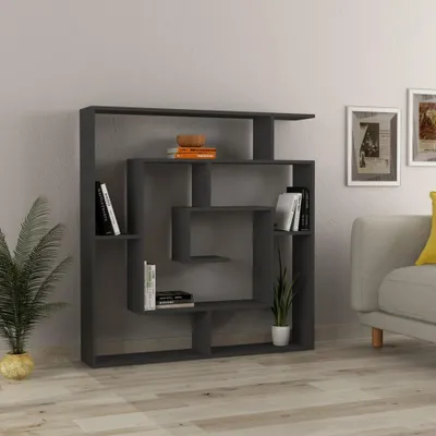 Immagine prodotto di Libreria antracite con 9 ripiani Labirent 125x22x129
