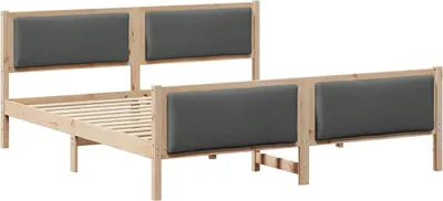 Immagine prodotto di vidaXL Struttura letto con testiera grigio scuro 200 x 200 cm in tessuto