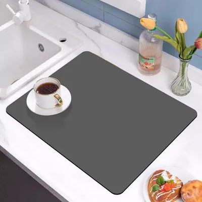 Zdjęcie produktu dla Podkładka pod kawę 40 x 30 cm, ciemnoszara, z mikrofibry, chłonna