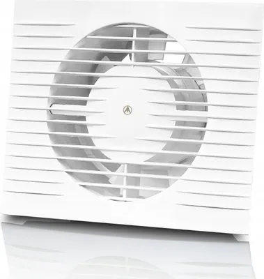 A white wall-mounted ventilation fan is shown against a white background.