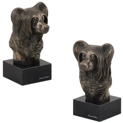Imagen del producto de Art-Dog Busto – Perro Crestado chino – moldeado en polvo de bronce y resina