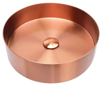 Produktbild von Differnz Waschschale - Durchmesser 40 cm - Höhe 11 cm - Aus Edelstahl gefertigt - Farbe Kupfer - Runde Form - Hygienisch und einfach zu reinigen - Modernes Design - Ohne Überlauf
