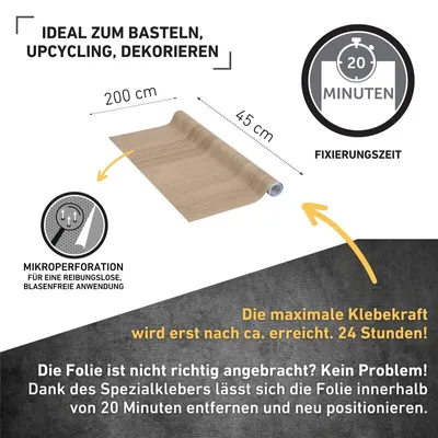 Produktbild von Perfect Fix® Klebefolie Kiefer taupe - 67,5x200cm