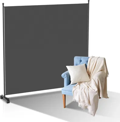 Produktbild von Yakimz Paravent mit Rollen Faltbarer Raumteiler Outdoor Trennwand Garten Sichtschutz Raumtrenner 1 teilig Anthrazit 187x181 cm