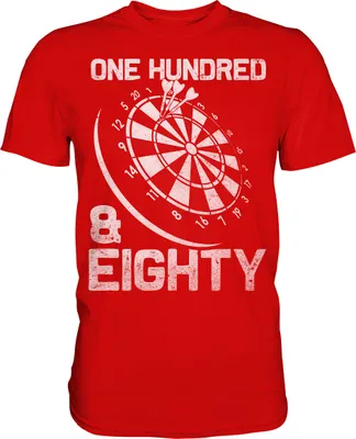 Produktbild von Darts 180 Triple 20 Dartscheibe einhundertachtzig T-Shirt – Red / XXL
