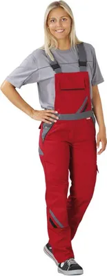 Produktbild von Planam Latzhose Highline Damen, Gr. 48 rot/schiefer/schwarz