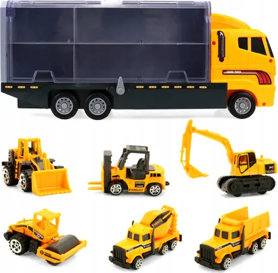 Produktbild von Spielzeug-Lkw + 6 Autos Set Maschinen Xl Abschleppwagen Bagger Auto