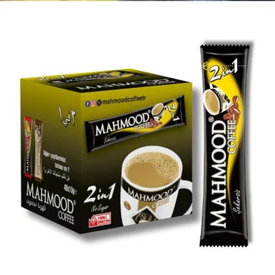 Produktbild von Mahmood Coffee 2 in 1 Instantkaffee ohne Zucker, mit Kaffeecreme, 48 Sticks x 10 g