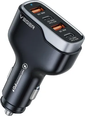Produktbild von VEGER Autoladegerät 2 x USB A + 2 x Typ C PD QC 3A 66W CC53-2A2C schwarz