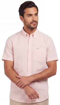 Produktbild von Gestreiftes rosa weißes Barbour Hemd kurze Ärmel