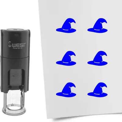 Produktbild von CombiCraft Selbstfärbender Stempel 'Hexenhut' in der Farbe Blau, Ø10mm