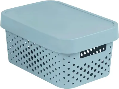 Productafbeelding van Curver INFINITY opbergbox met deksel en gaatjespatroon, 4,5 liter, grijs