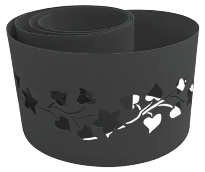 Produktbild von Sichtschutz Laserstreifen zaun|zu PREMIUM Nachbildung Floral #2 Zaunblende  Anthrazit 2,55m