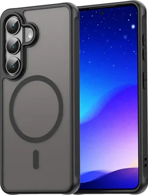 Produktbild von Samsung Galaxy S26 Hülle - Coverup Mattes Transparentes Back Cover mit Kameraschutz - MagSafe Compatible - Schwarz