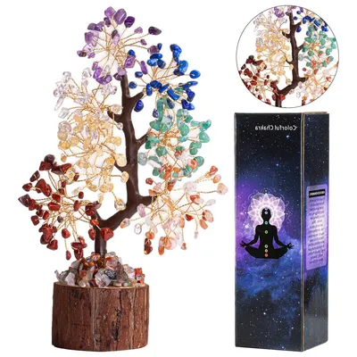 Produktbild von Skulptur Deko, Lebensbaum, Edelsteinkristall Bonsai Baum, Geldbaum Schreibtisch Deko, Baum des Lebens, Esoterik Deko, Geschenke für Frauen