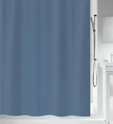 Produktbild von Spirella Anti-Schimmel Duschvorhang - Anti-Bakteriell, waschbar, wasserdicht - Polyester, „Primo “ 120x200cm Blau