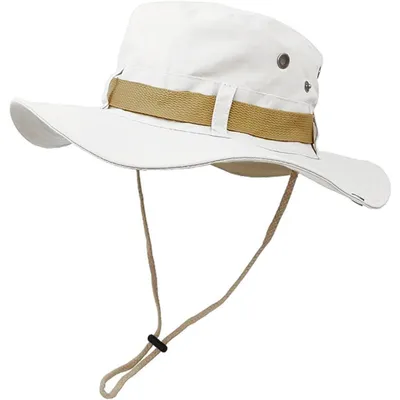 Productafbeelding van Buschhut, heren- en dameszonnehoed met mesh, witte kleur, one size
