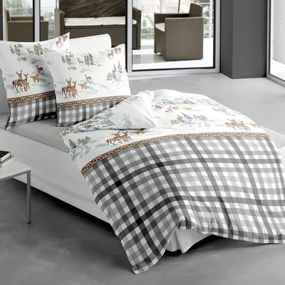 Produktbild von Traumschlaf Biber Bettwäsche Rentiere 135x200 cm + 80x80 cm
