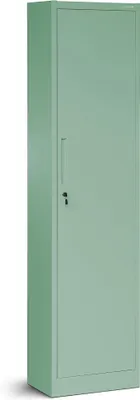Image de Armoire de bureau, armoire métallique, armoire de rangement, 4 étagères, porte battante, revêtement par poudre, métal, 185 cm x 45 cm x 40 cm (vert pastel)