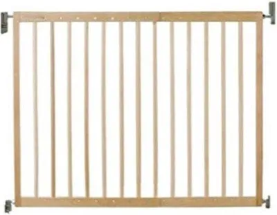 Produktbild von Famanu Holz Treppenschutzgitter - Ohne Bohren - Klemmbefestigung - Verstellbar 63-106 cm