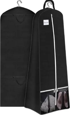 Produktbild von INF Faltbare Vliesstoff-Kleidersack für Brautkleider - Aufbewahrungstasche Schwarz