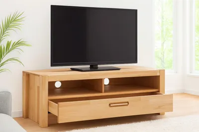 Produktbild von Lowboard TV-Schrank Fernsehschrank Kernbuche Metallgriff #3423