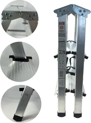 Produktbild von VaGo Aluleiter Trittleiter Stehleiter zweiseitige Haushaltsleiter 2 x 3 Stufen