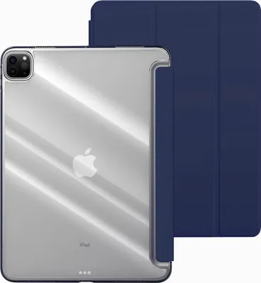 Produktbild von Smart Cover für Apple iPad Pro 11 (2020) Apple iPad Pro 11 (2021) Apple iPad Pro 11 (2022) Tablet Hülle Cover Schutzhülle Tasche Stand Hülle Tasche Etui Dunkelblau-Transparent