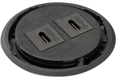 Zdjęcie produktu dla Ładowarka EVOline One, podwójne złącza USB C+C, kolor czarny, średnica 59 mm