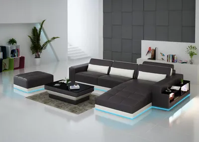 Obrázek produktu pro Ledersofa Couch Wohnlandschaft Ecksofa Eck Garnitur Design Modern Sofa G8019E