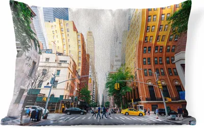 Produktbild von MuchoWow® Outdoor Kissen - Kreuzung in New York - 50x30 cm - Wetterfest - Lounge Kissen - Sofa kissen - Wohnzimmer Dekoration