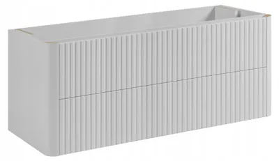Produktbild von Rodan Waschbeckenunterschrank 120cm - Hängend - Geriffelt Weiß - Push-to-Open - ohne Platte - LINEA