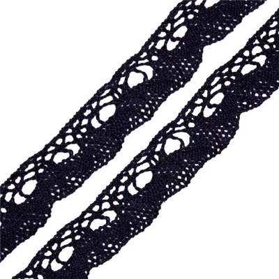 Klöppelspitze Baumwolle ab 1m x 19mm Spitzenband für Hochzeit Deko Nähen Oeko-Tex DIY Farbwahl nachtblau