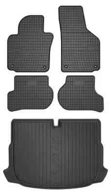 Produktbild von Gummifußmatten + Kofferraumwanne für Volkswagen Scirocco III 2008-2017 5-tlg – Wielganizator SolidPRO