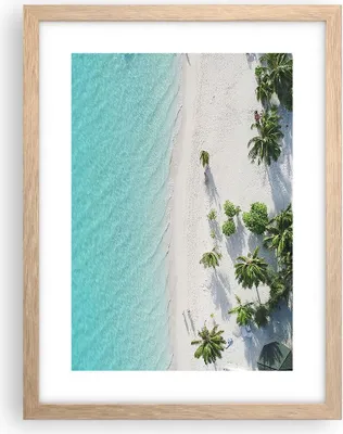 Produktbild von Gerahmtes Poster - Rahmen in heller Eiche - Luftaufnahmen himmlisch Strand - 30x40 cm - Wand Bild - Wanddeko - Wandbilder - Kunstposter - Wandposter - Bilderrahmen - Bilder - P2NPA30x40-4532