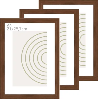 Produktbild von accent by nielsen Holz Bilderrahmen Velino, Walnuss, 21 x 29,7 cm (A4) (3er Set)