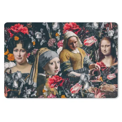 Produktbild von MuchoWow® Schreibtischunterlage Malerei - Collage - Alte Meister - Blumen 60x40 cm - XXL Mauspad - Großes Mauspad