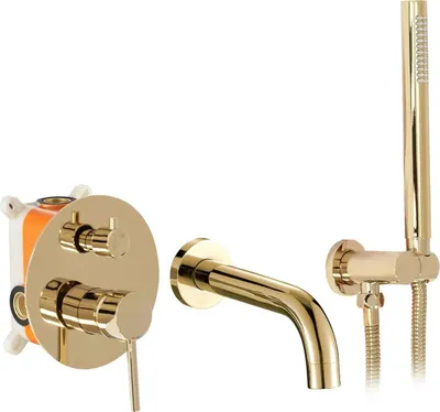 Immagine prodotto di Rubinetto da Vasca da Incasso Rea Lungo Gold + Box