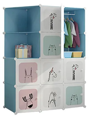 Produktbild von Modulares Kinder-Schrankregal, DIY-Kunststoff-Wš¹rfelsystem mit Tš¹ren