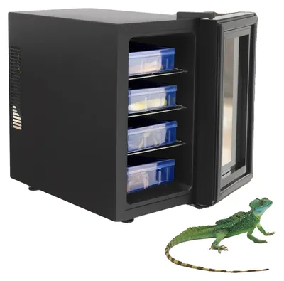Obrázok produktu pre Inkubátor pre plazy, 55 W spotreba energie, kapacita 23 litrov, nastaviteľná teplota 10–40 °C, LED displej, rozmery 25,8 x 50,2 x 46,5 cm