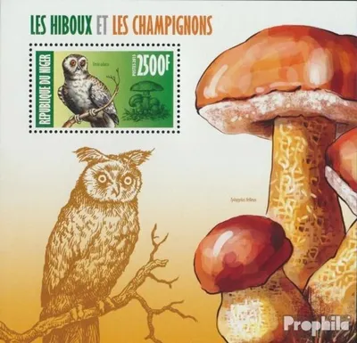 Produktbild von Briefmarken Niger 2013 Mi Block 197 (kompl. Ausg.) postfrisch Eulen und Pilze