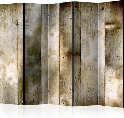 Produktbild von Akusticher Raumteiler Betonoptik Foto Paravent 225x172 cm beidseitig auf Vlies-Leinwand bedruckt Akustikschaum Trennwand Spanische Wand Sichtschutz Home Office Beton Steinoptik f-A-0805-z-c