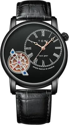 Produktbild von Stilvolle Herrenuhr mit Hohldesign römischen Zahlen, 3 ATM wasserdicht Lederarmbänder austauschbar perfektes Geschenk für Männer.