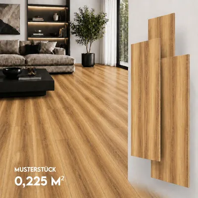 Produktbild von SPC Vinylboden 5mm Klick Vinyl wasserfest Holzoptik Bodenbelag mit Trittschalldämmung für Küche Bad Wohnzimmer