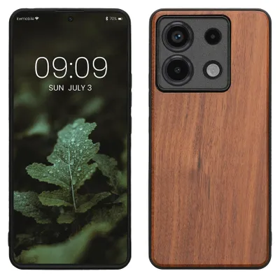 Produktbild von kwmobile Handyhülle für Xiaomi Redmi Note 13 Pro 5G / Poco X6 5G Hülle Holz - Case mit TPU Bumper - Stoßfestes Hardcase - Schutzhülle Cover in Vintage